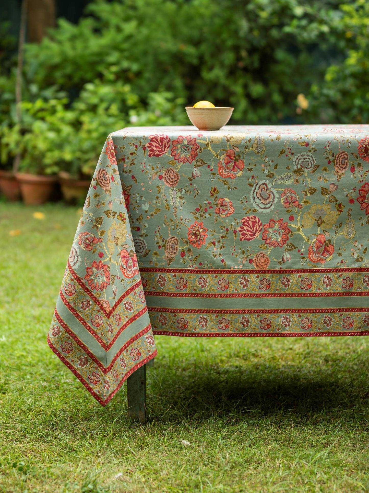 Malabar Printed Table Cloth Border : Thyme