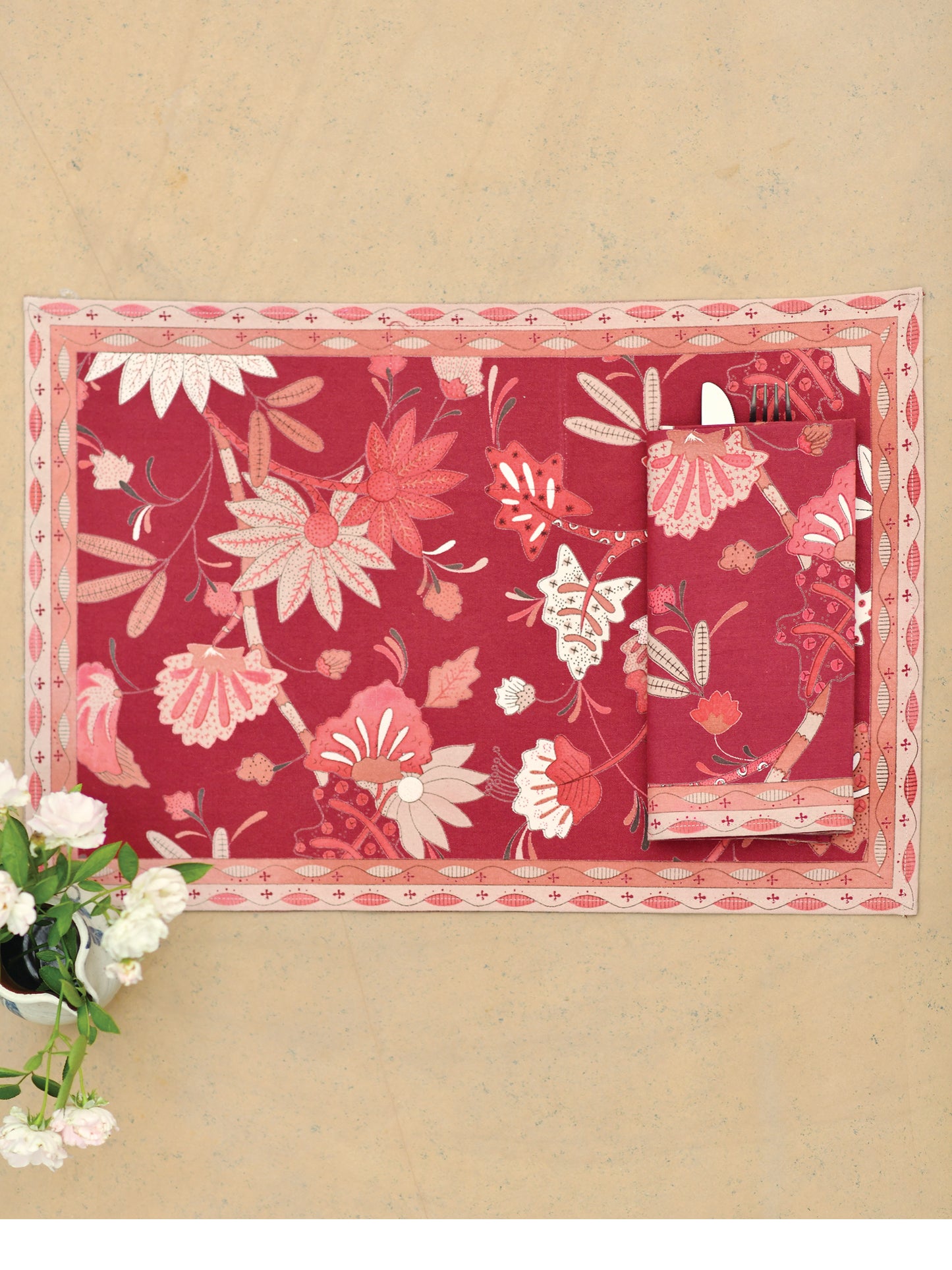 Mat Set Of 6 : Chandini Madder