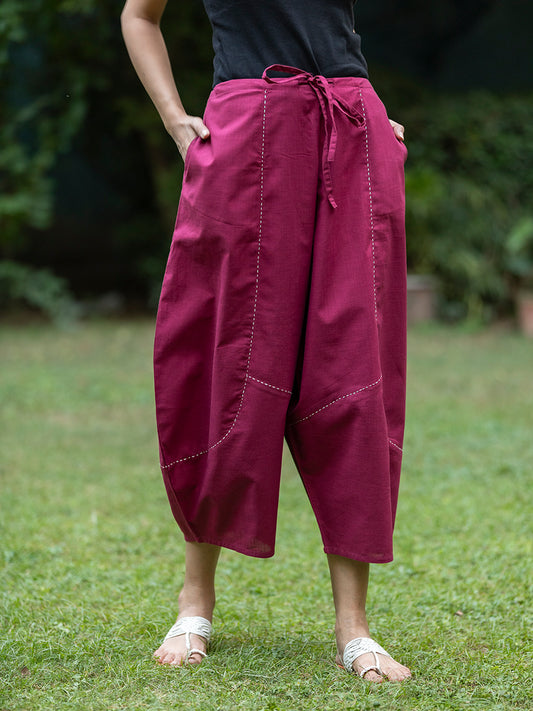 Balloon Pant : Solid Maroon