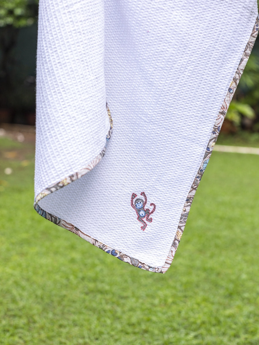 Monkey Embroidered: Bath Towel