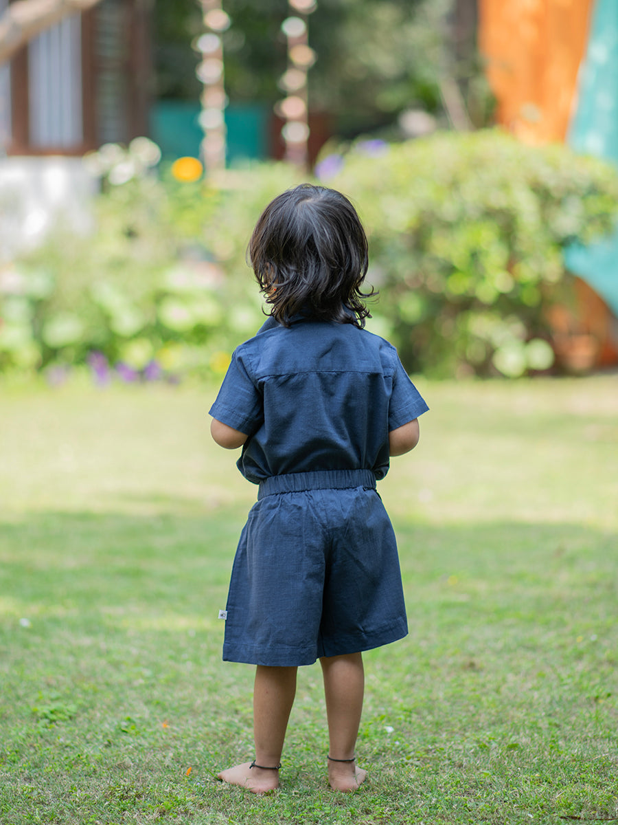 Angad Shirt : Slub Navy