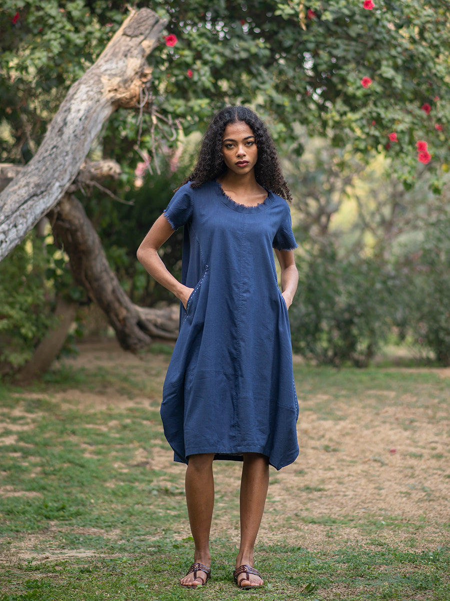 Balloon Dress : Navy