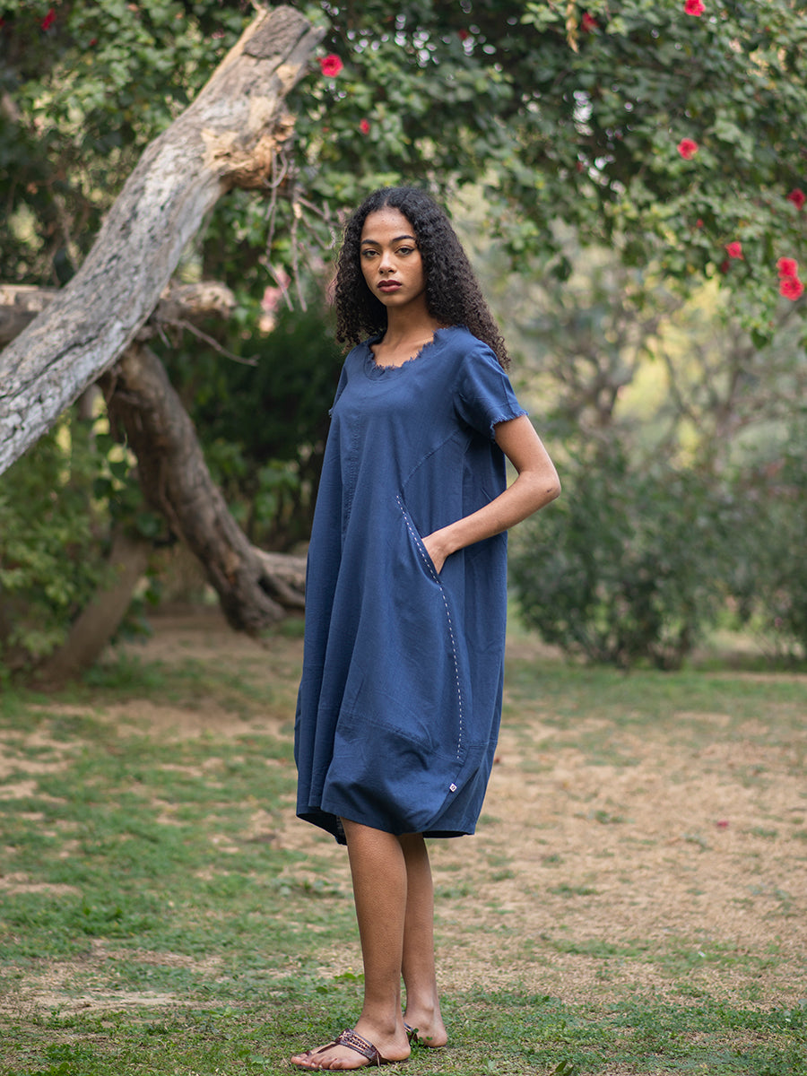 Balloon Dress : Navy