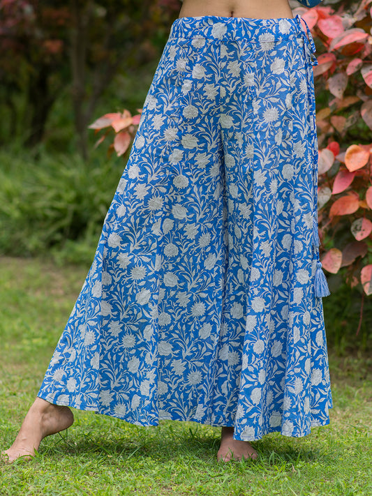 Goa Pant : Sundari Blue On White