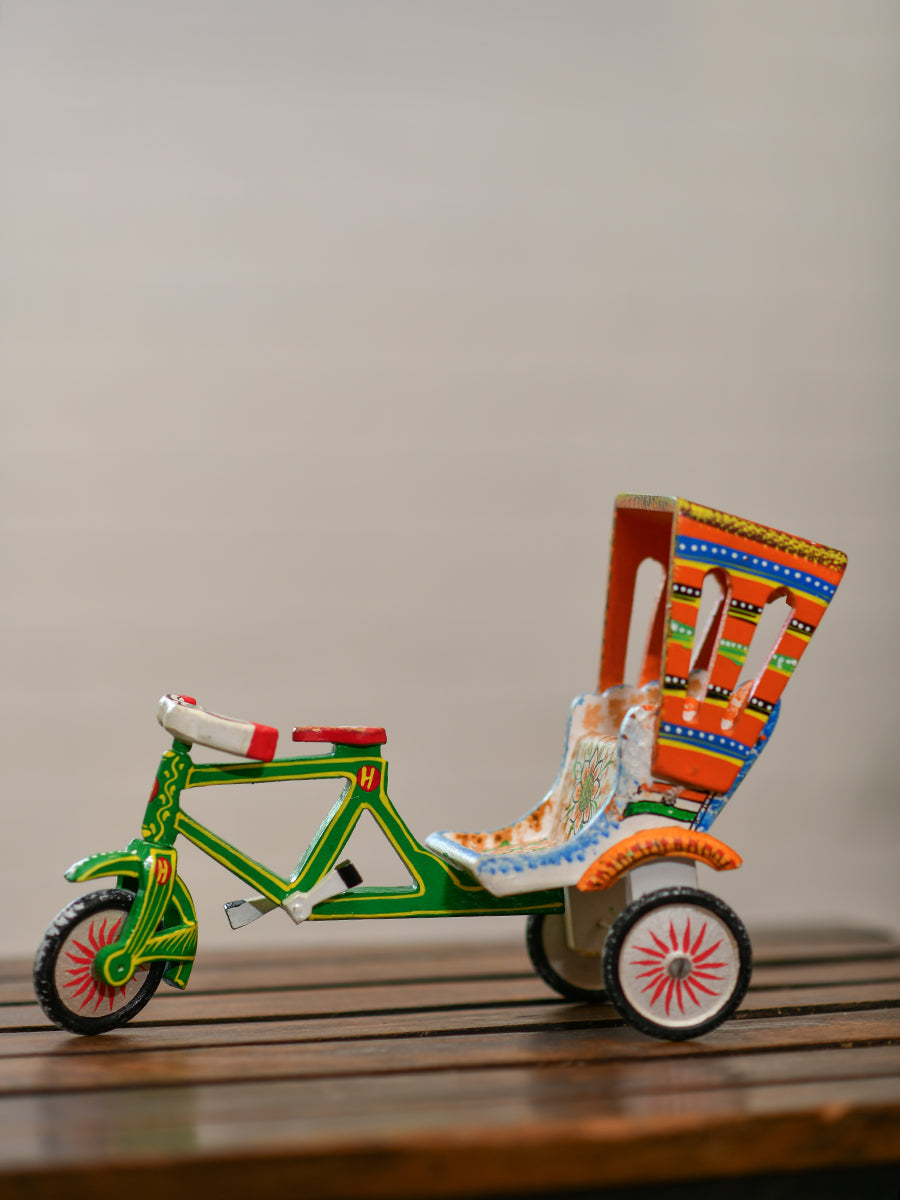 Handpainted Wooden Rikshaw