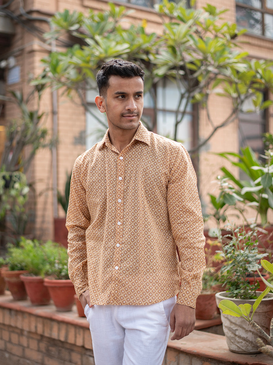 Hangout Mens Shirt : Boro Beige