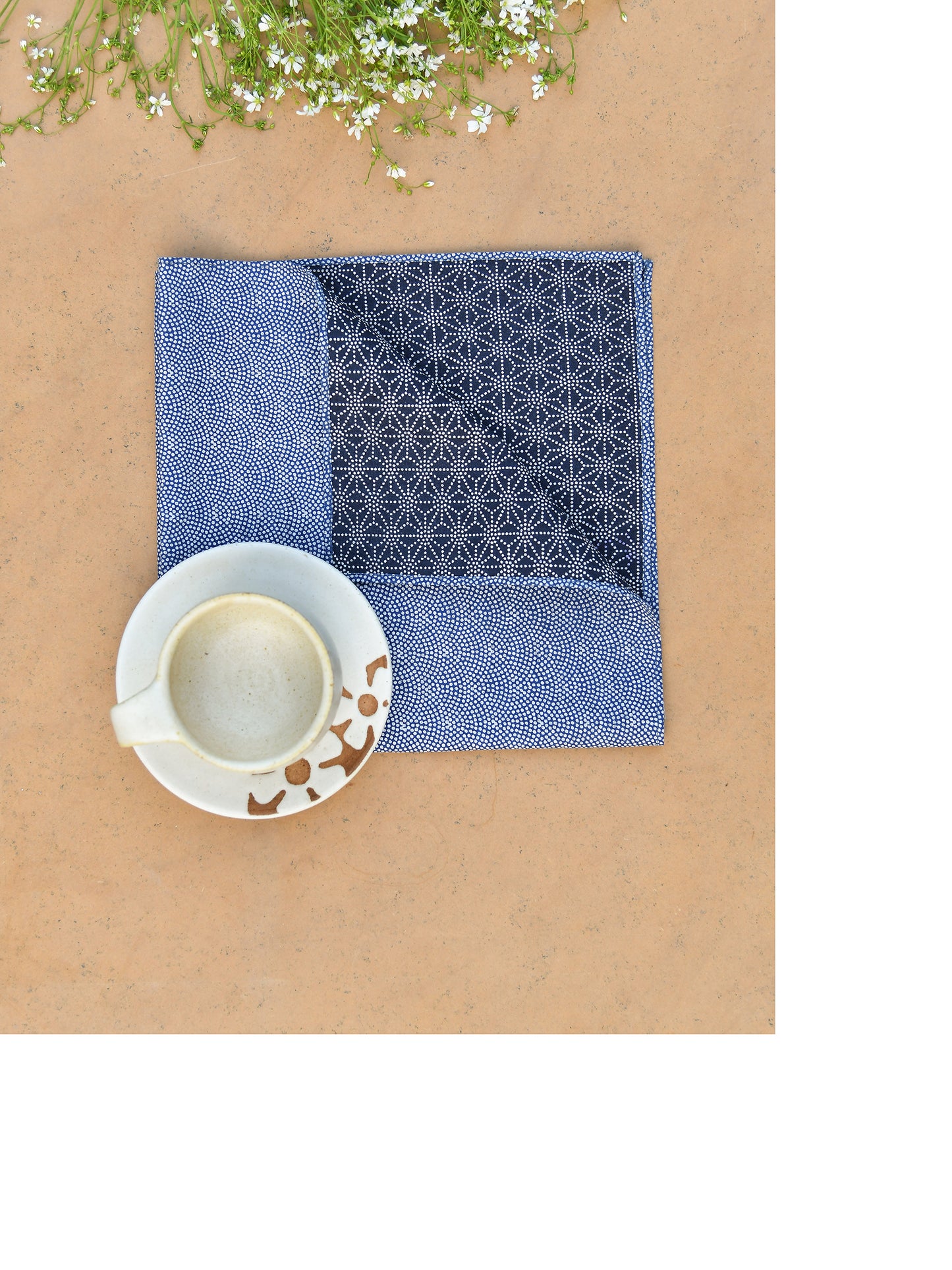 Napkin Reversible : Boro Indigo