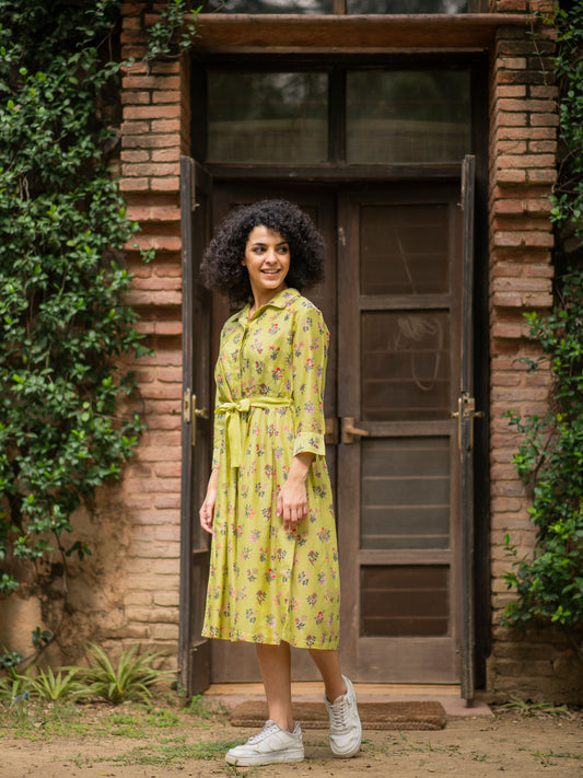 Shirt Dress : Toile Lime