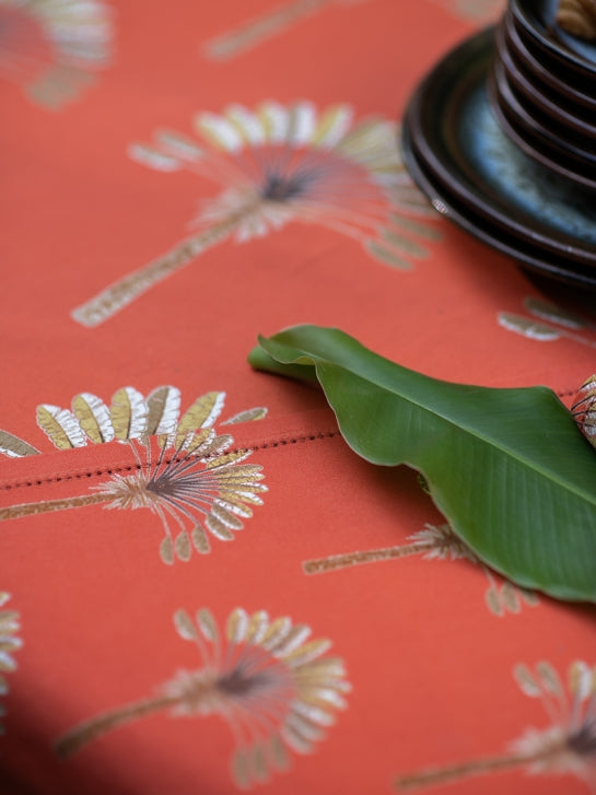 Printed Table Cloth : Banana Rust