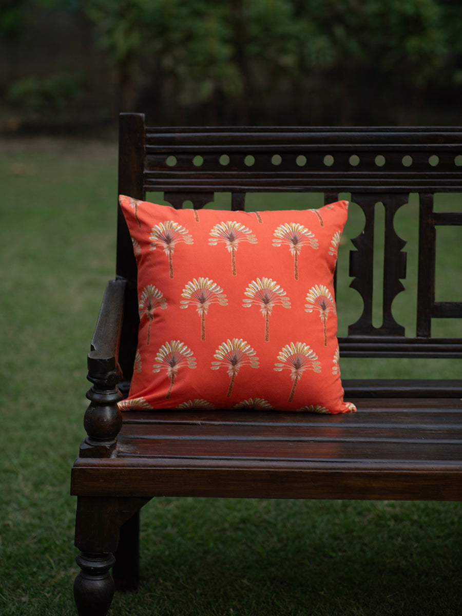 Printed Cushion Cover : Banana Rust