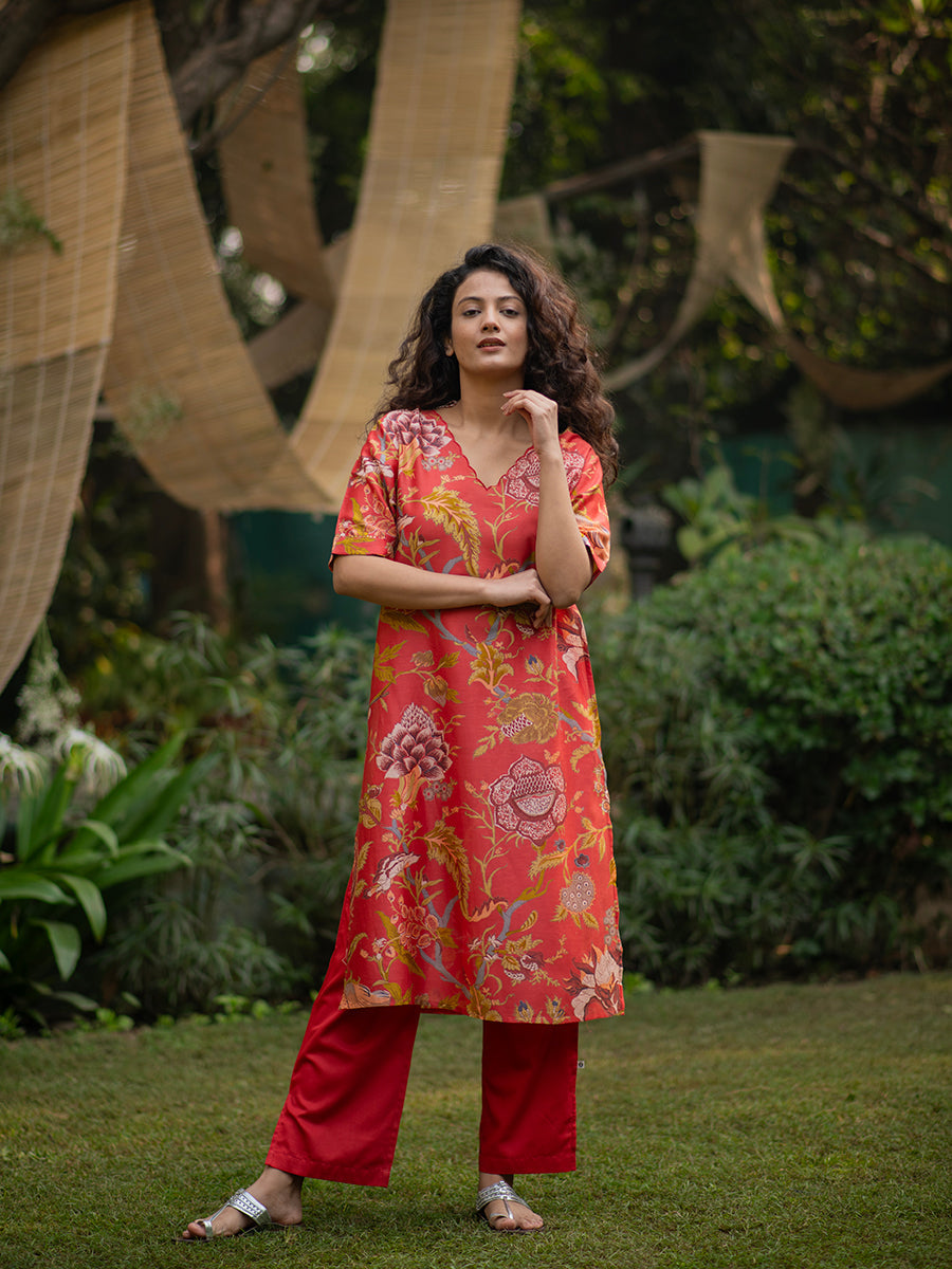 Aphre Kurta : Sequoia Red