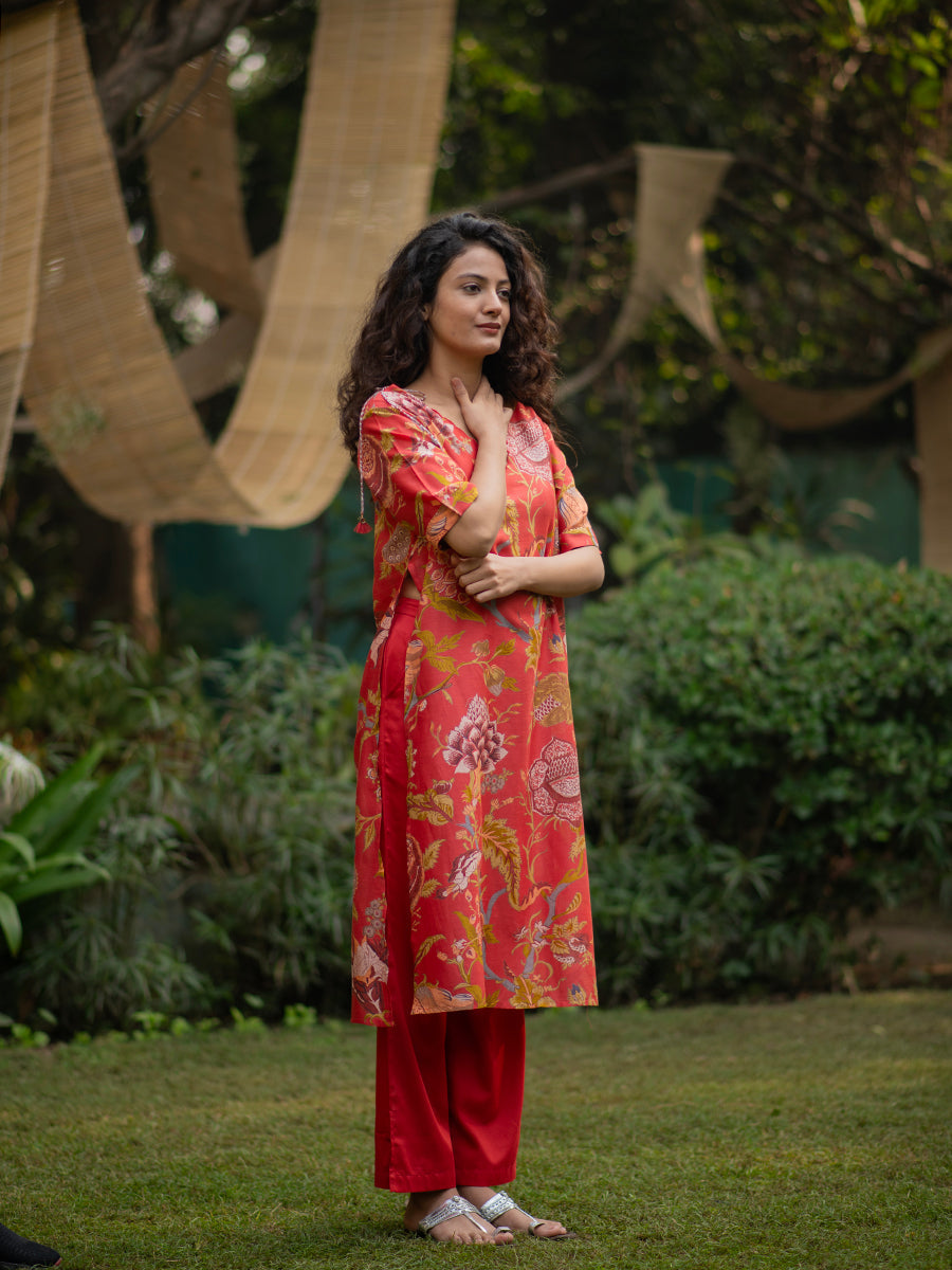 Aphre Kurta : Sequoia Red