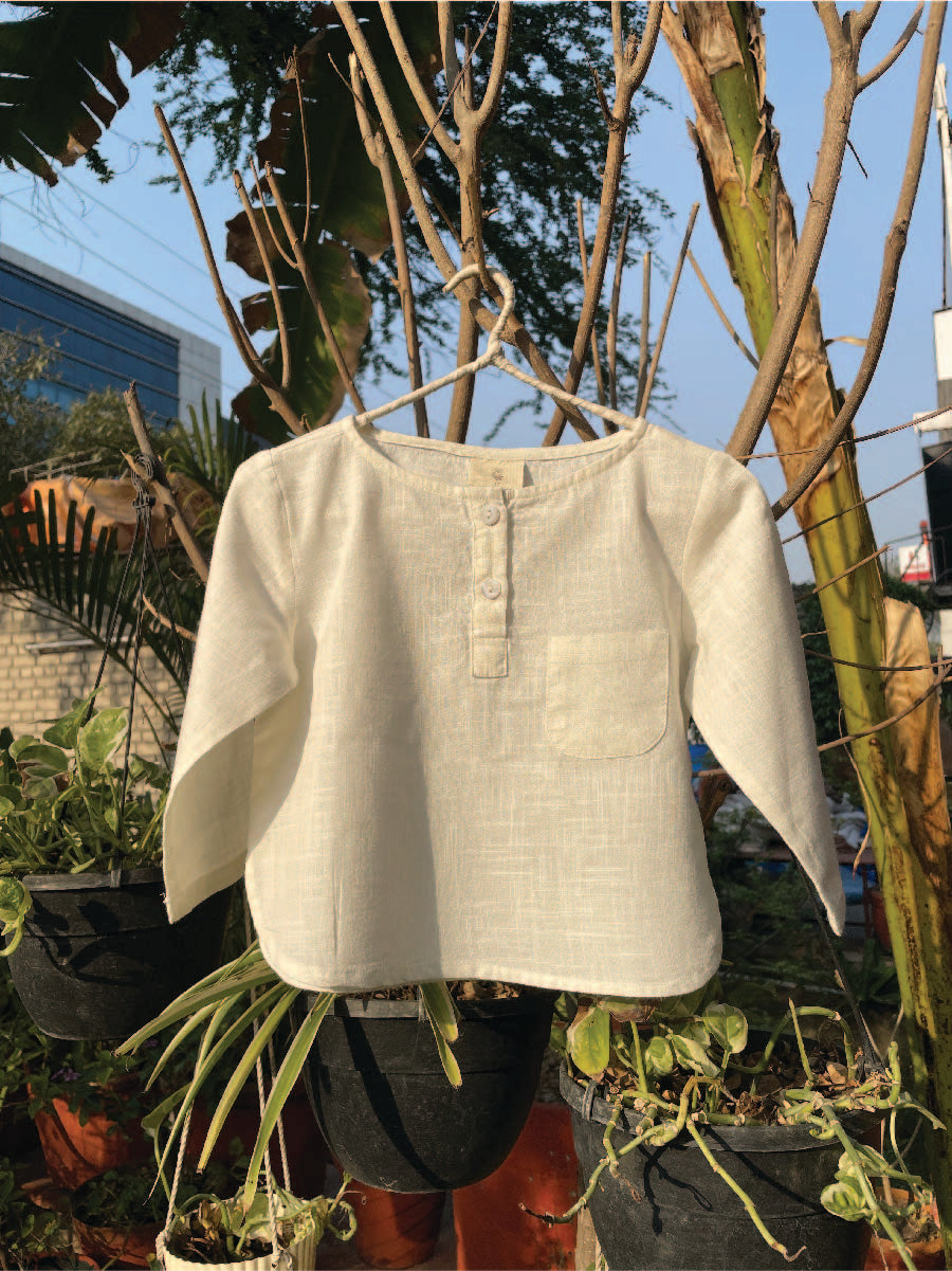 Kids Boat Neck Top : White