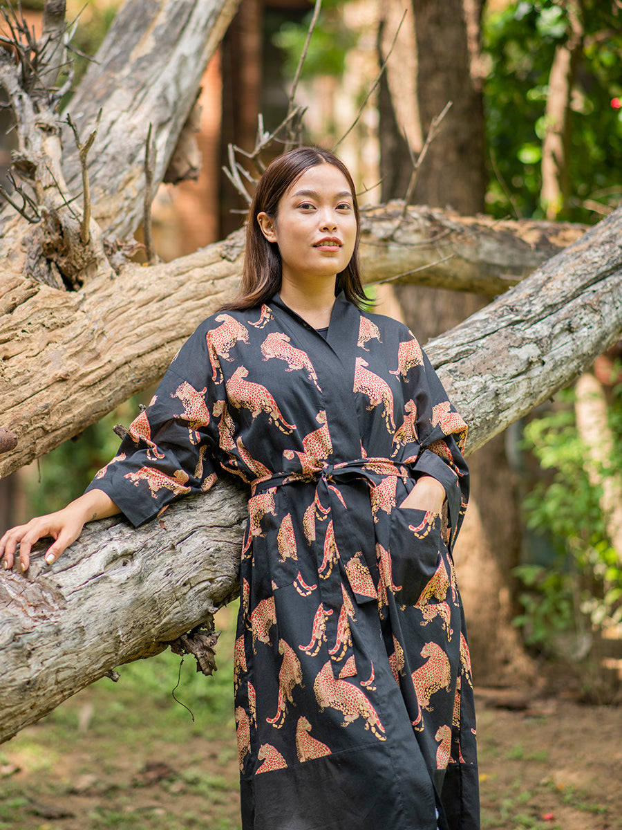 Kimono : Leopard Black