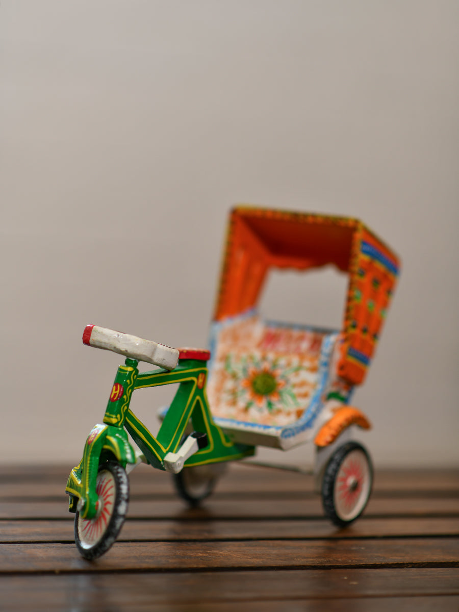 Handpainted Wooden Rikshaw