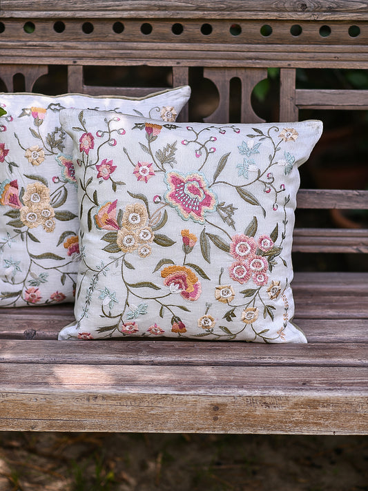 Embroidery Cushion Cover : Vienna Natural