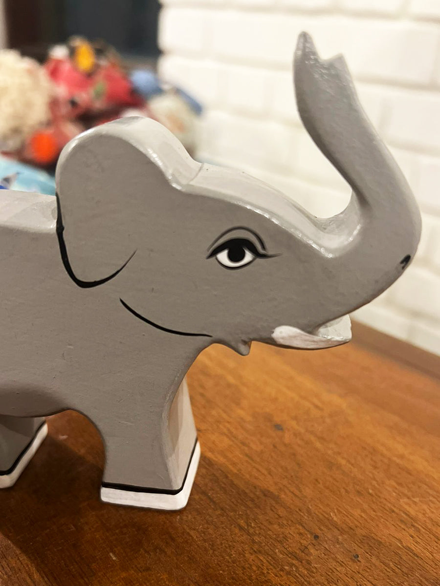 Wooden Hand Painted Animal : Elephant