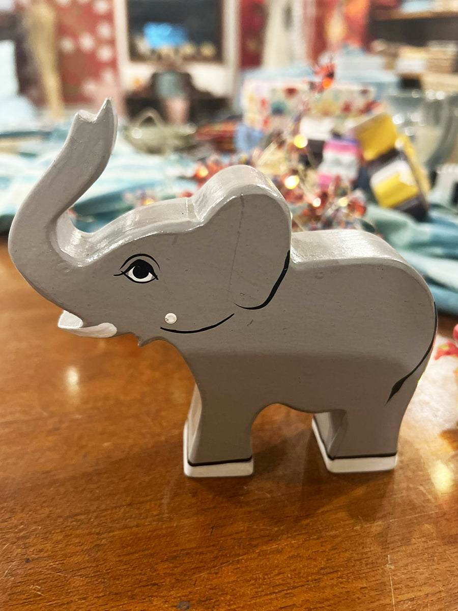 Wooden Hand Painted Animal : Elephant