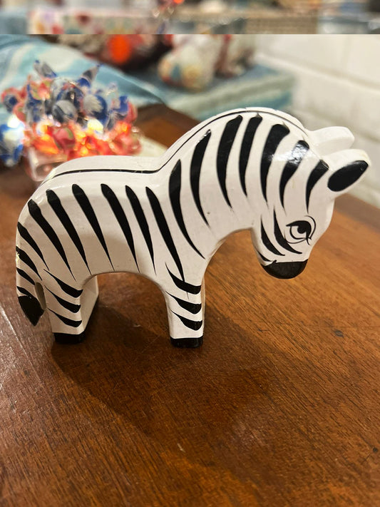 Wooden Hand Painted Animal : Zebra