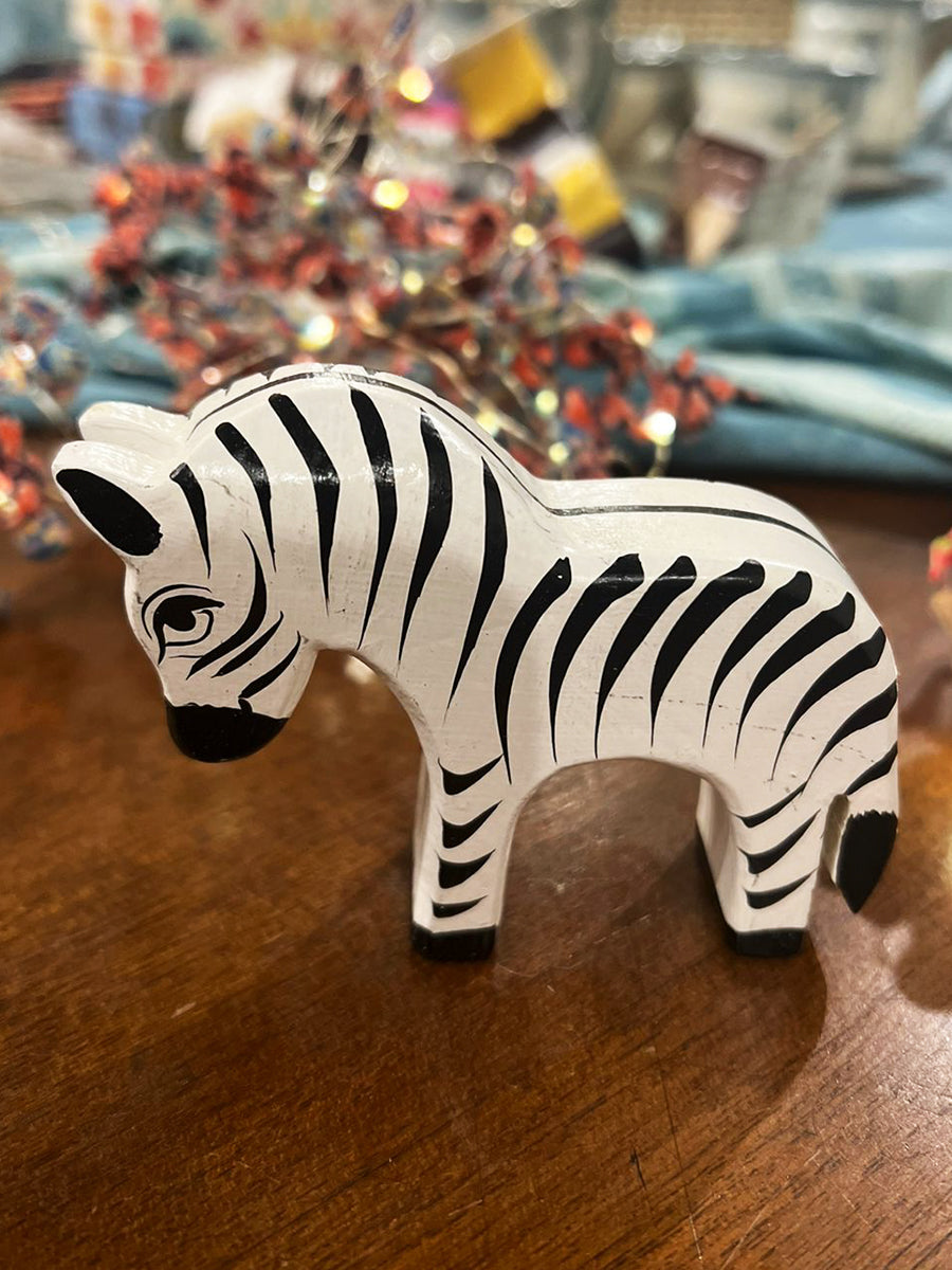 Wooden Hand Painted Animal : Zebra