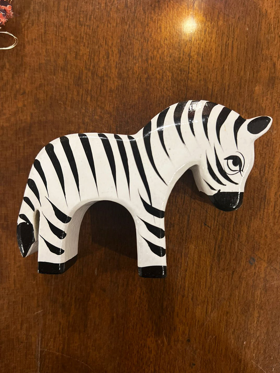 Wooden Hand Painted Animal : Zebra